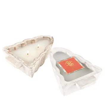 Wick White Tree Wood Bowl Candle
