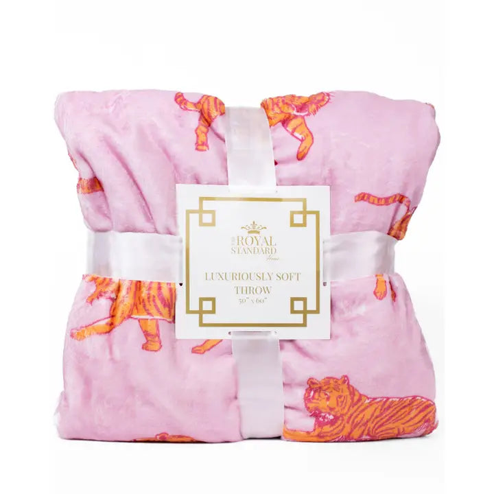 The Royal Standard- Tiger Walk Throw Pink/Orange