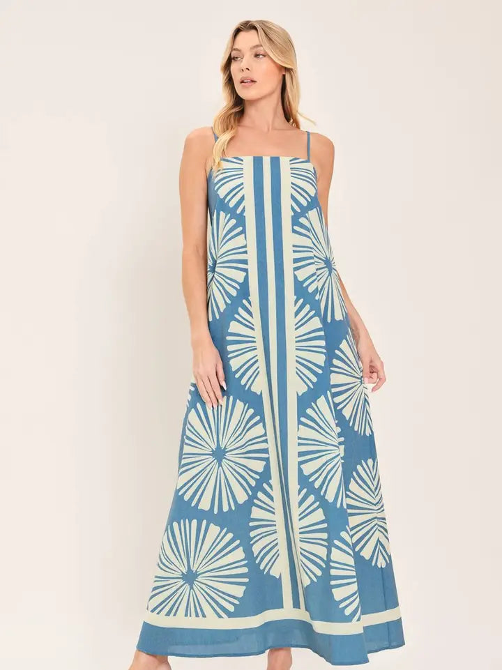Abstract Printed Maxi Dress