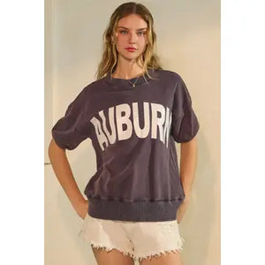 Oddi- Acid Washed Short Sleeve Sweatshirt