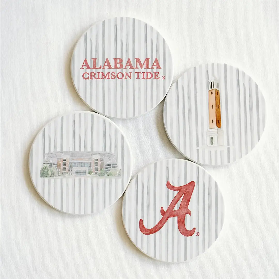 Ceramic Alabama Striped Coasters