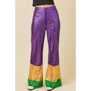 SC-Mardi Gras Sequin Wide Pants