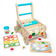 Melissa & Doug- Wooden Shape Sorting Grocery Cart