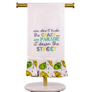 Parade Doubloons Ruffle Hand Towel White/Multi 20x28