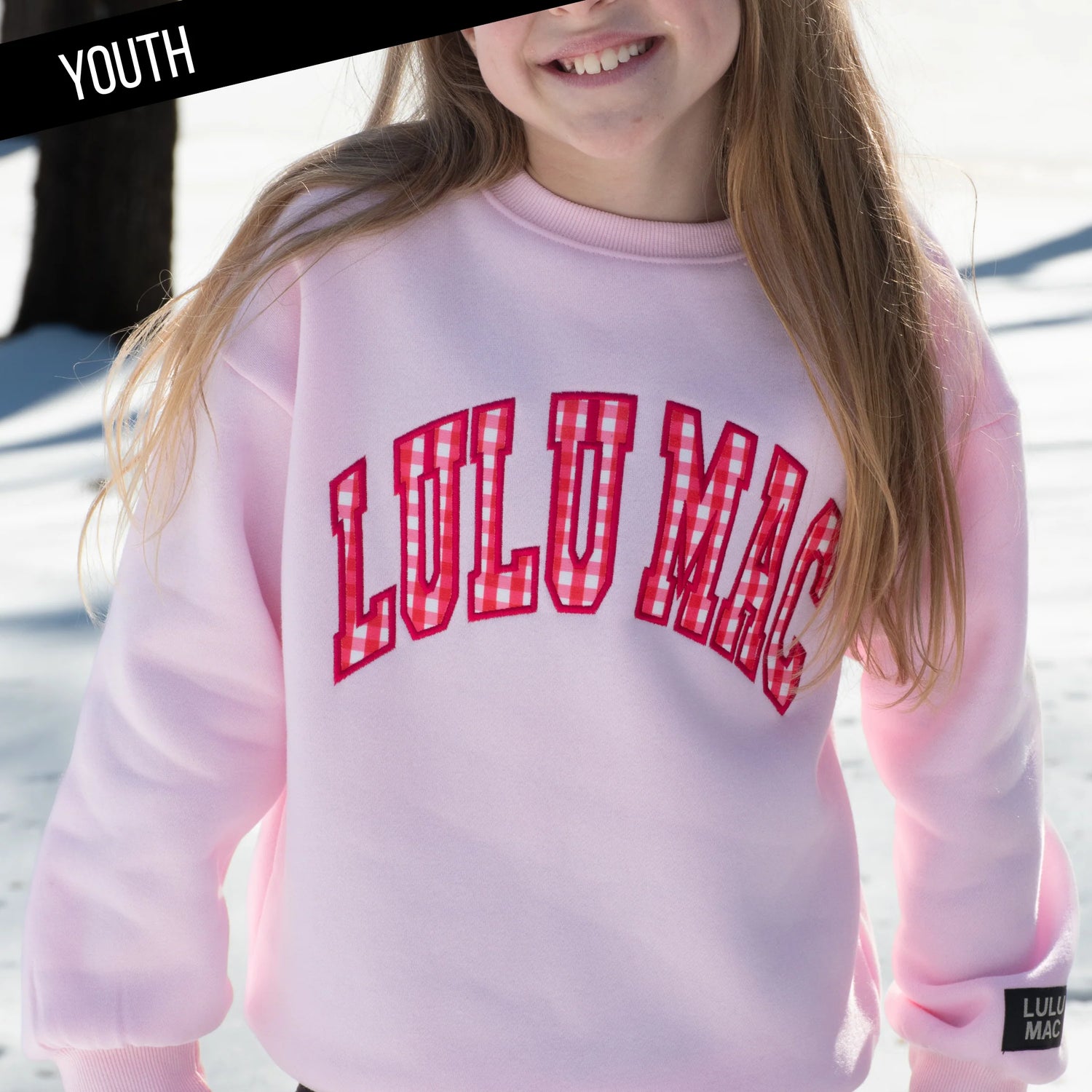 Lulu Mac Youth Pink With Gingham Sweatshirt