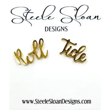 Steele Sloan Designs- Gold Hypoallernic Stud Sports Theme Earrings