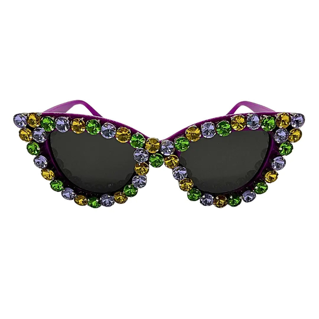 Purple Cat-Eye Rhinestone Glasses