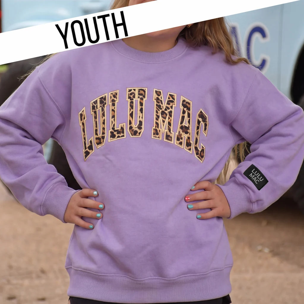 Youth Leopard Lavender Sweatshirt