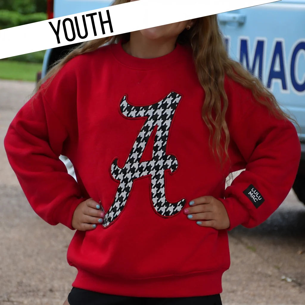 Lulu Mac Youth "A" Sweatshirt Crimson