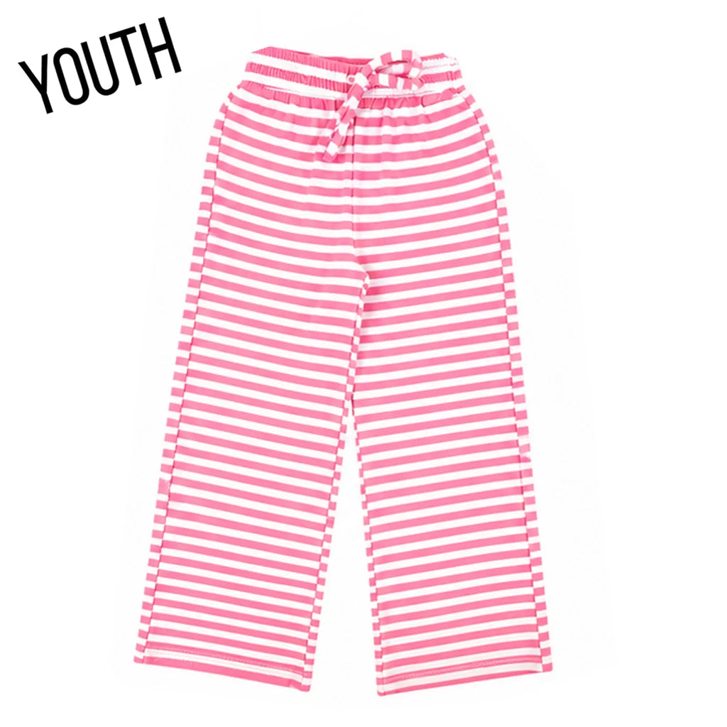 Stripe Mono Tag Patch Youth Pant Pink