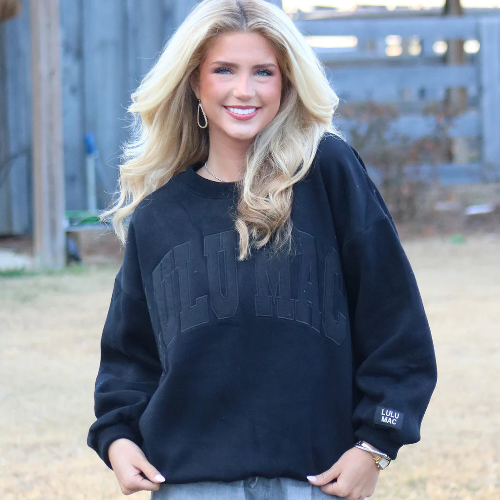 Lulu Mac Sweatshirt In Black With Black Stitch *COMING SOON*