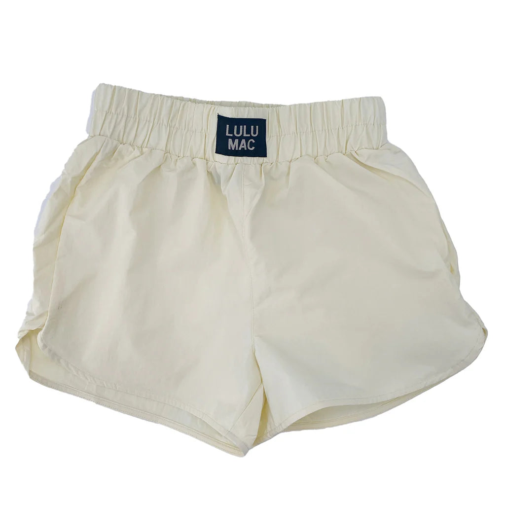 Youth White Solid Shorts