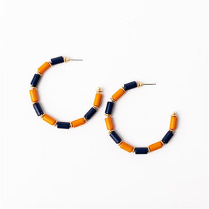 Michelle McDowell- Navy & Orange Large Earrings