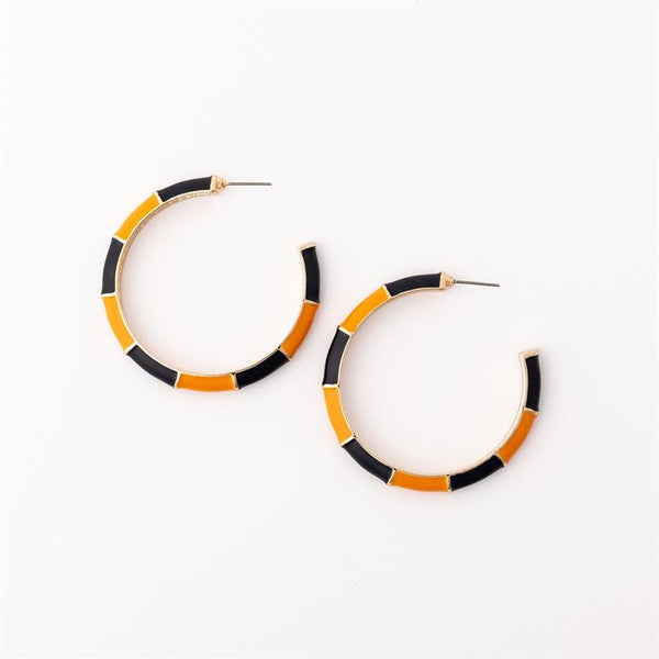 Michelle McDowell- Navy & Orange Large Earrings