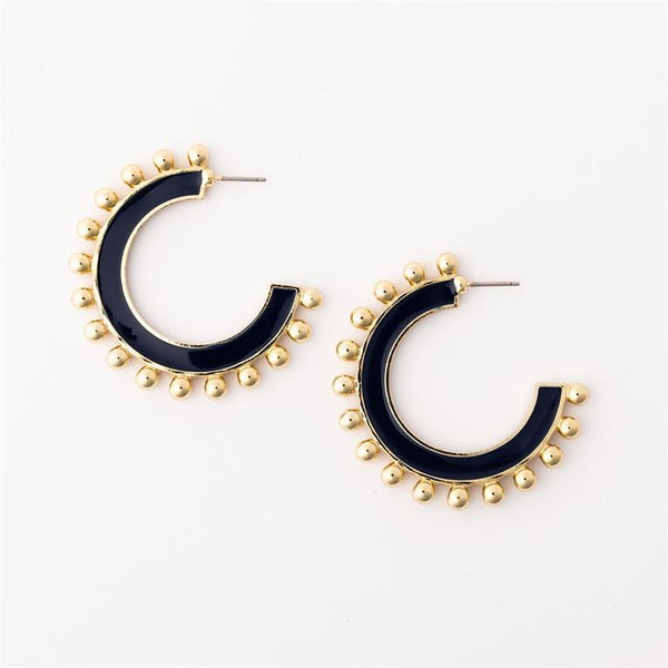 Michelle McDowell- Navy & Orange Large Earrings