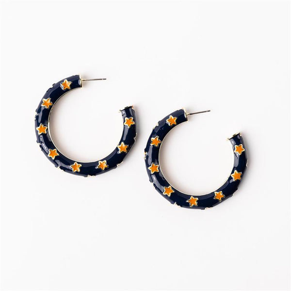 Michelle McDowell- Navy & Orange Large Earrings