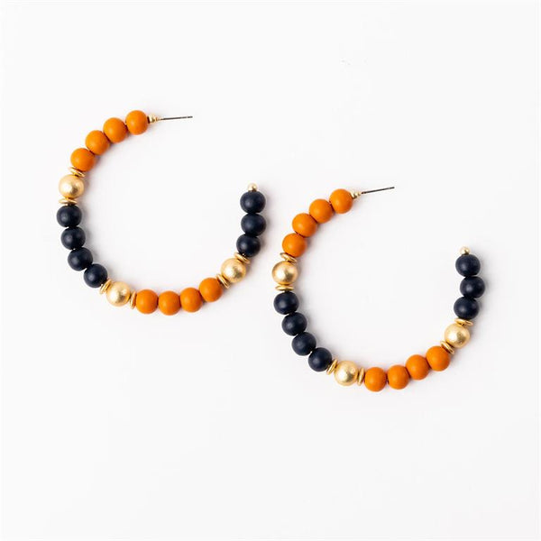 Michelle McDowell- Navy & Orange Large Earrings