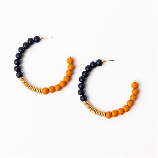 Michelle McDowell- Navy & Orange Large Earrings