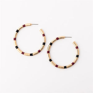 Michelle Mcdowell-Garnet & Black Large Earrings