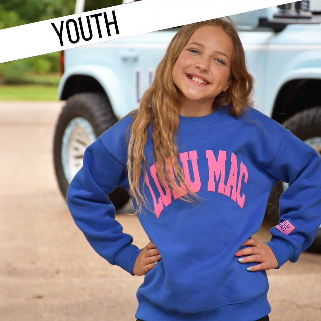 Youth Royal Pink Puff Sweatshirt