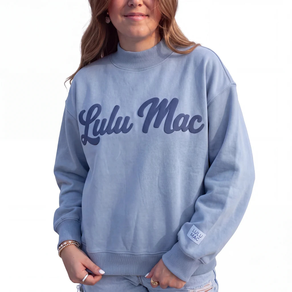 Blue Sweatshirt Blue Script