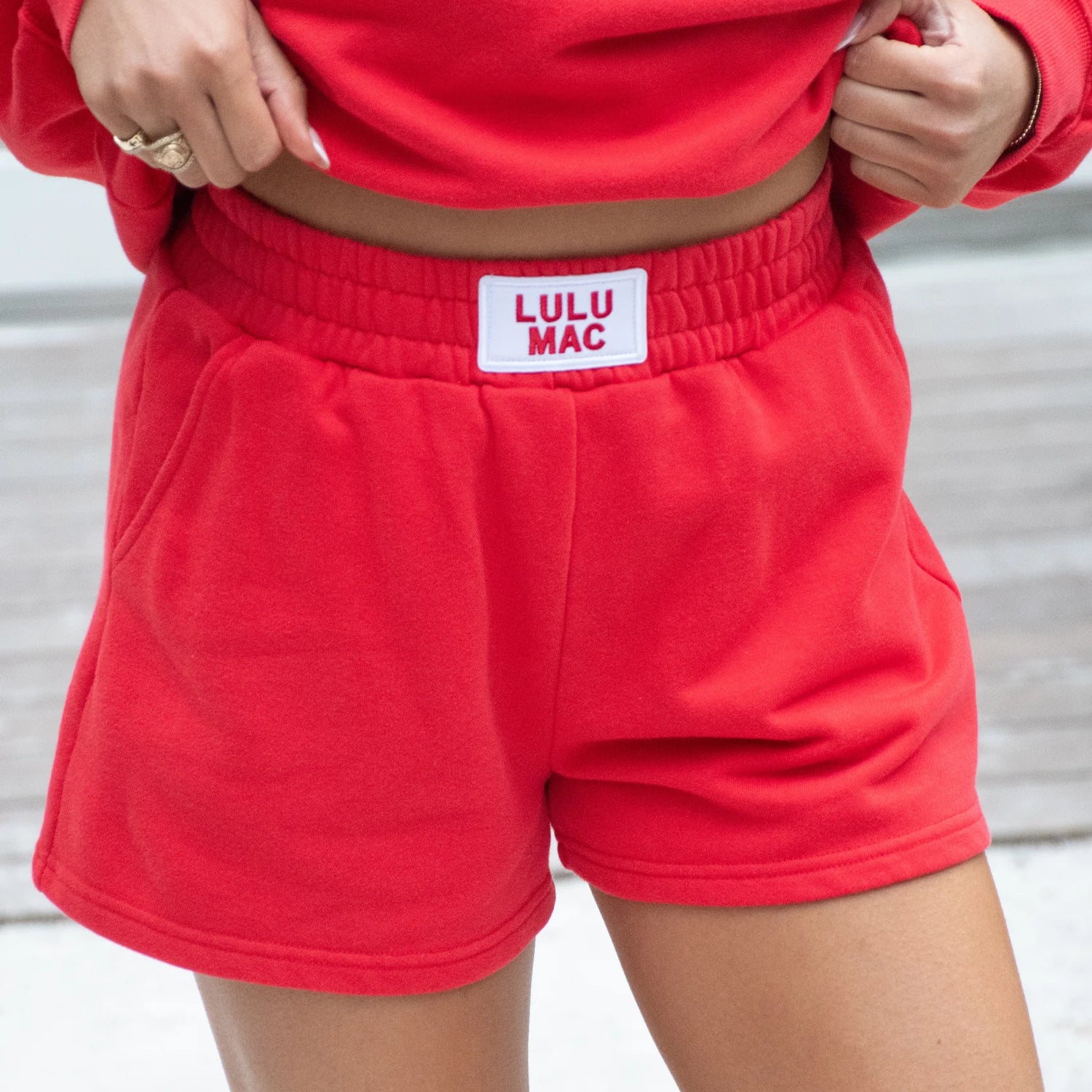 Lulu Mac Red Terry Cloth Short