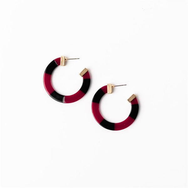 Michelle Mcdowell-Garnet & Black Medium Earrings