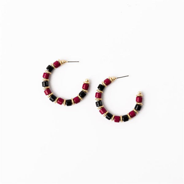 Michelle Mcdowell-Garnet & Black Medium Earrings