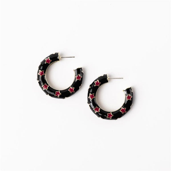 Michelle Mcdowell-Garnet & Black Medium Earrings