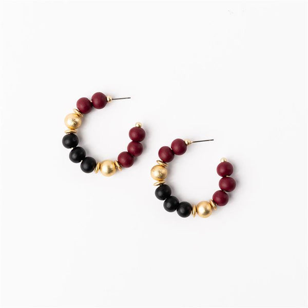 Michelle Mcdowell-Garnet & Black Medium Earrings