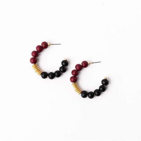 Michelle Mcdowell-Garnet & Black Medium Earrings