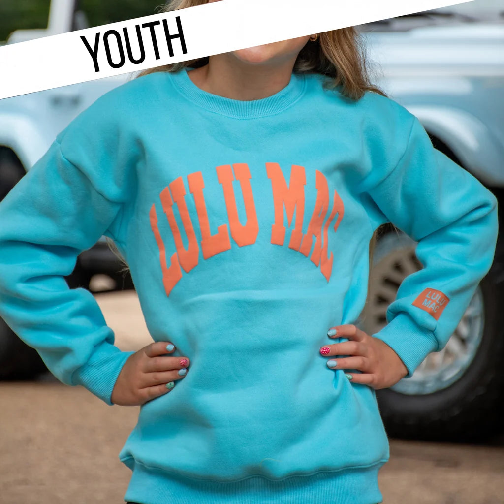Youth Blue/ Orange Puff Sweatshirt