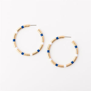 Michelle Mcdowell- Blue & White Large Earrings