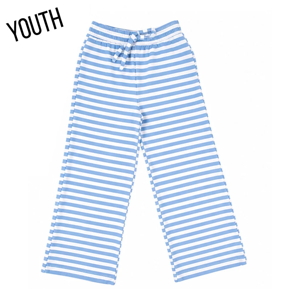Stripe Mono Tag Patch Youth Pant Light Blue