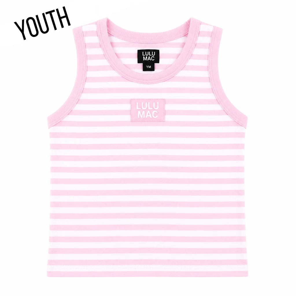 Lulu Mac Patch Youth Tank Stripe Light Pink