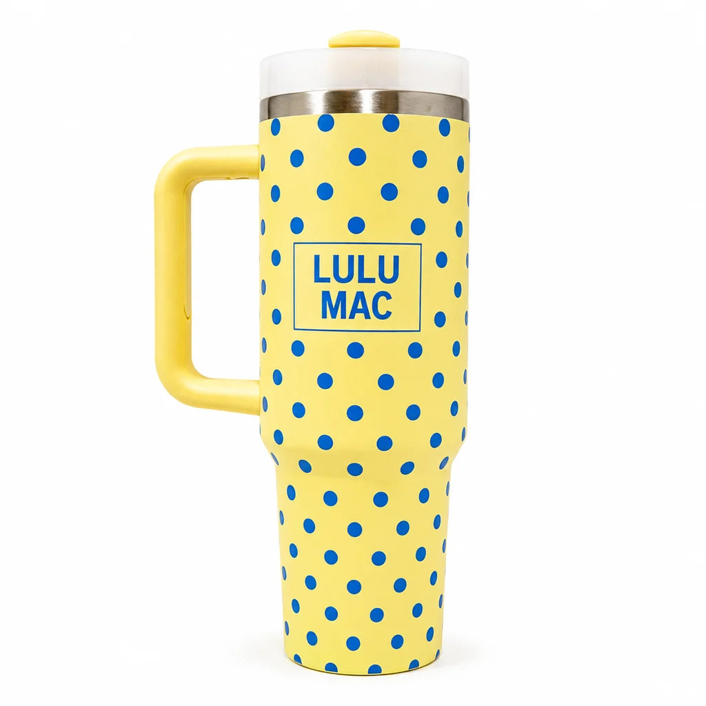Lulu Mac Yellow/ Blue Dot Tumbler