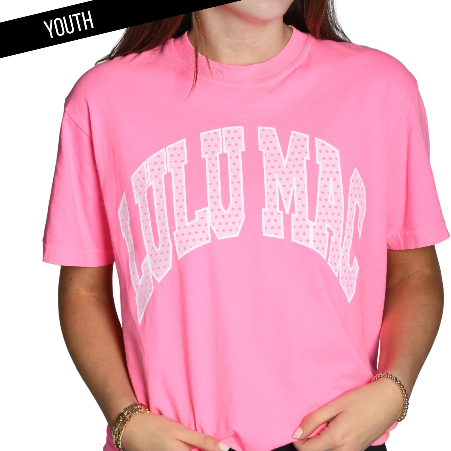 Lulu Mac Youth Neon Pink Comfort Color T-Shirt