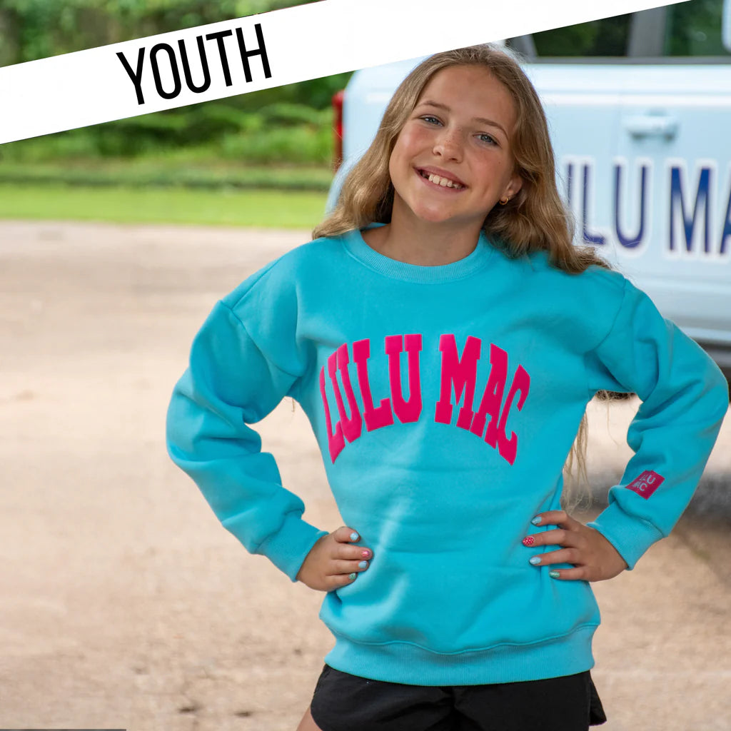 Youth Blue Hot Pink Puff Sweatshirt