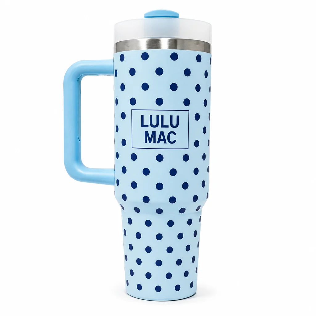 Lulu Mac Blue/Navy Dot Tumbler