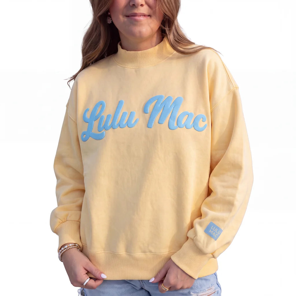 Butter Sweatshirt Light Blue Script