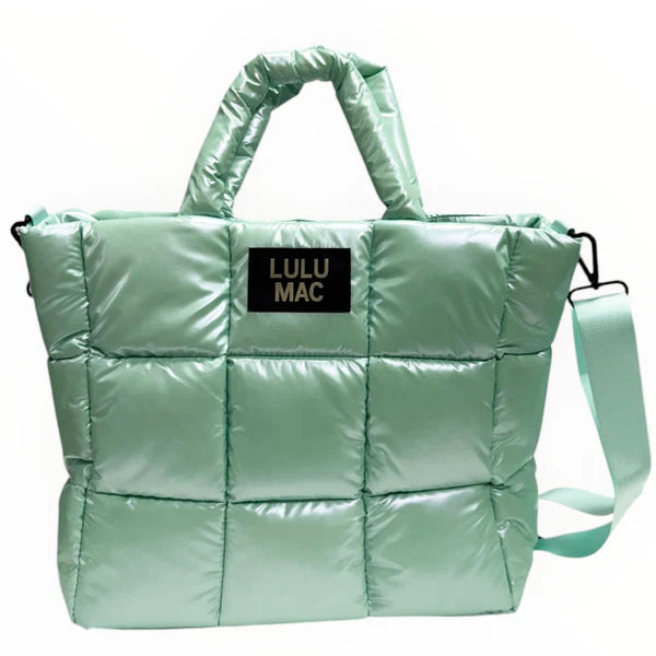 Lulu Mac Teal Metallic Puffer Handbag