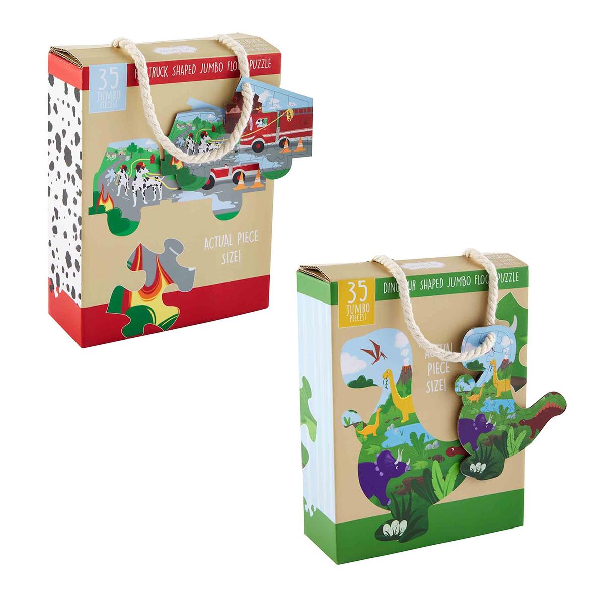 Mudpie- Dino/Fire Truck Jumbo Shaped Floor Puzzles 