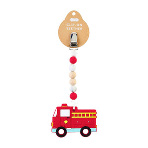 Mudpie- Fire Truck Clip-On Teether #10770016