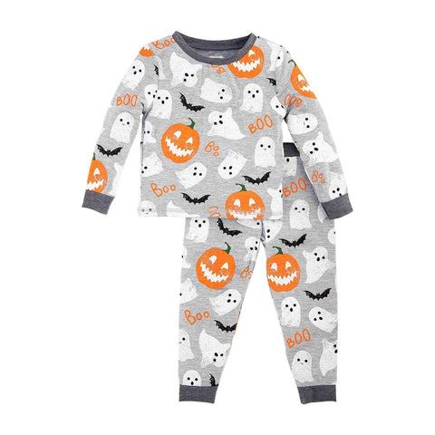 Mudpie- Gray Glow-In-The-Dark Halloween Pajama Set #10860084