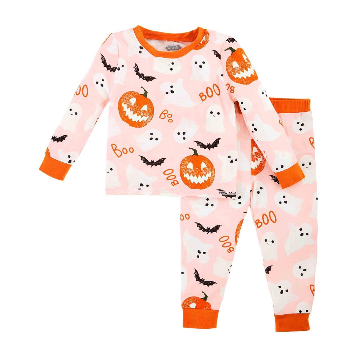 Mudpie- Pink Glow-In-The-Dark Halloween Pajama Set #10860085