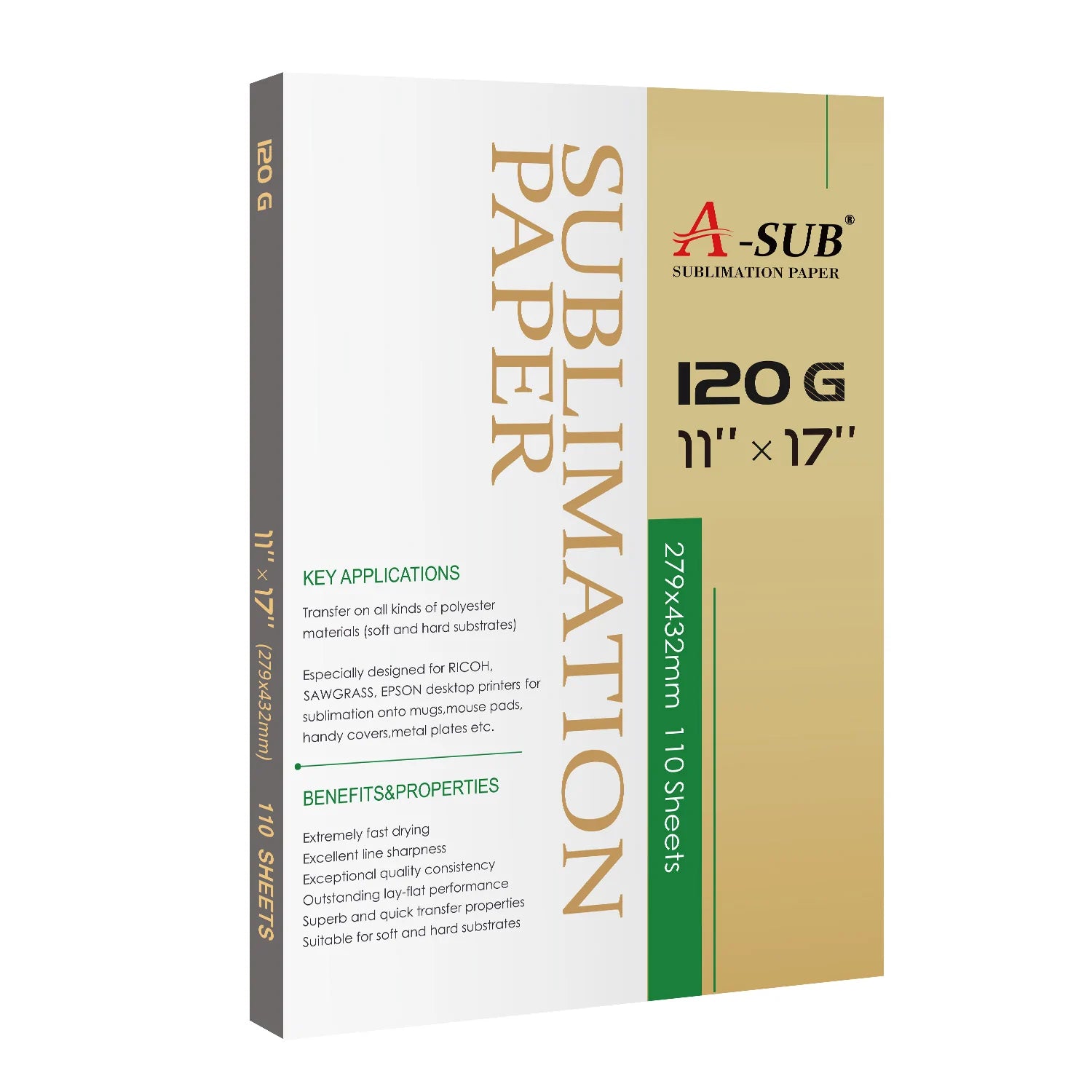 A-SUB 11 X 17 120gsm Sublimation Paper