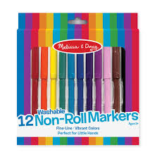 Washable 12 Non-Roll Markers
