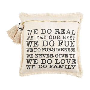 Mudpie - Family Rules Tassel Pillow #41600623