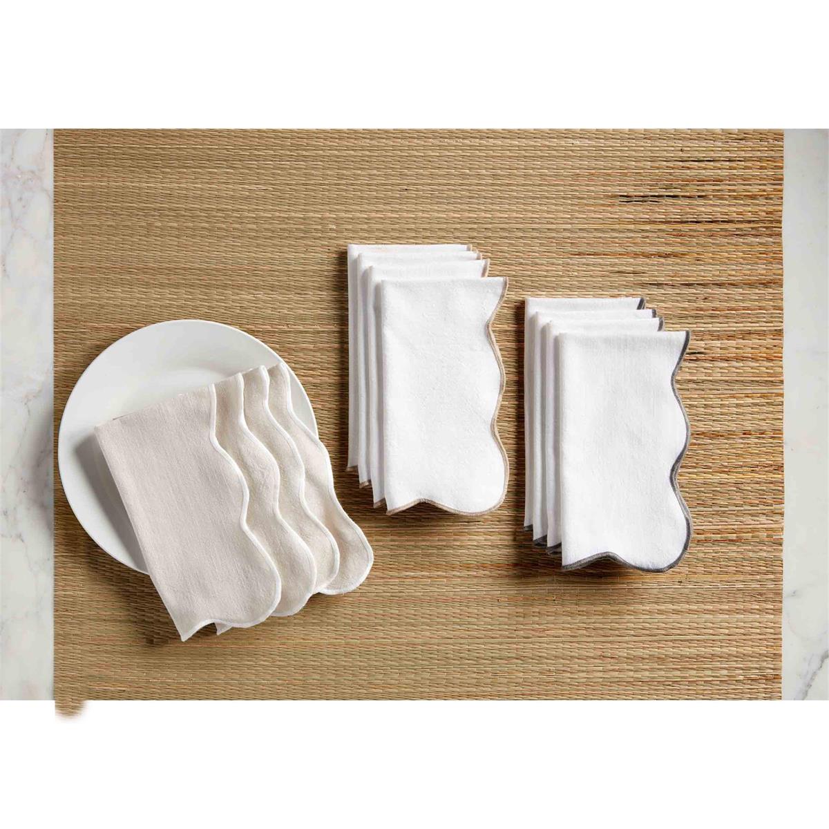 Mudpie- White Scallop Napkin Set #42800107