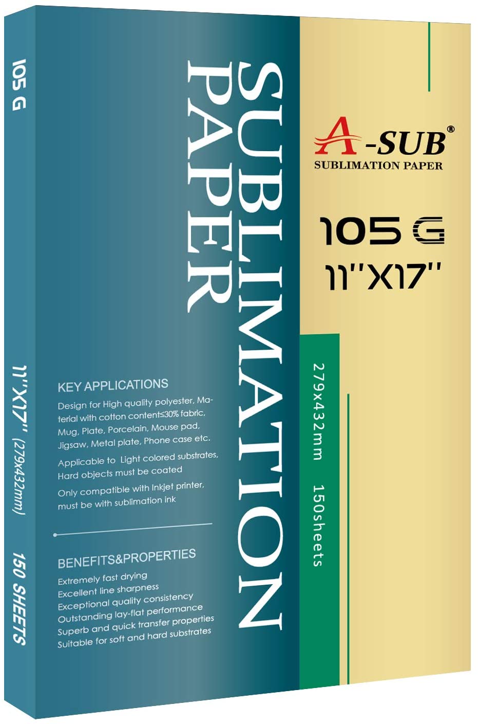 A-SUB 11 x 17 105gsm Sublimation Paper